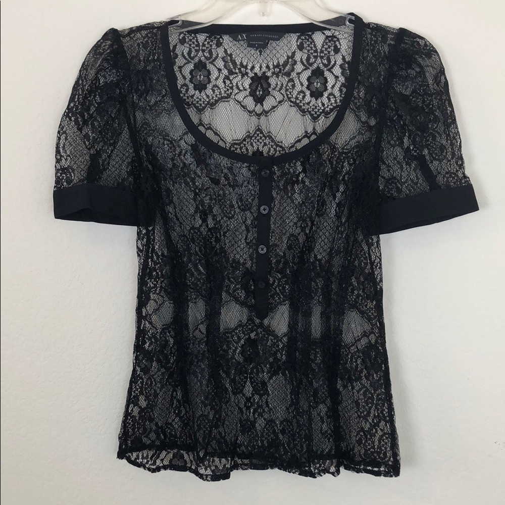 Armani Exchange Womens Lace Top Size Small